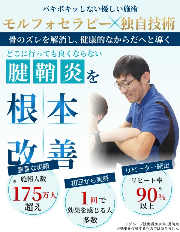 どこに行っても良くならない腱鞘炎を根本改善